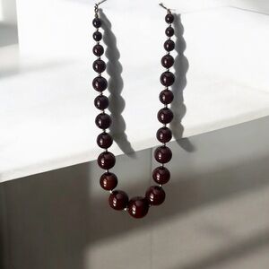 Vintage Brown Beaded Necklace